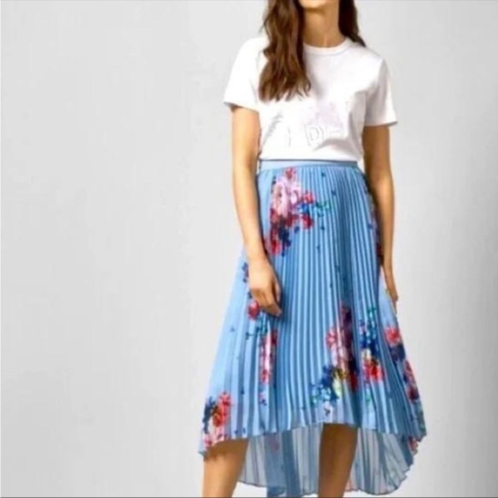 Ted Baker Blue Floral Midi Skirt
